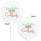 Cocktails White Plastic 5.5" Stir Stick - Double Sided - Round - Front & Back