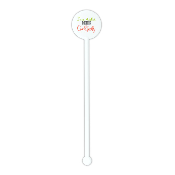 Cocktails White Plastic 5.5" Stir Stick - Round - Single Stick