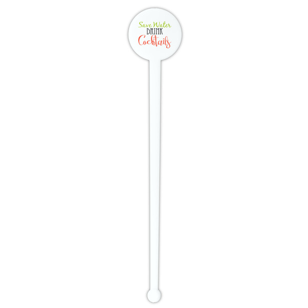 Cocktails White Plastic 7" Stir Stick - Round - Single Stick