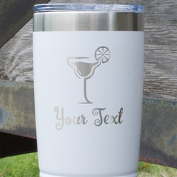 Cocktails 20 oz Stainless Steel Tumbler - White - Single Sided (Personalized)