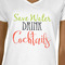 Cocktails White V-Neck T-Shirt on Model - CloseUp
