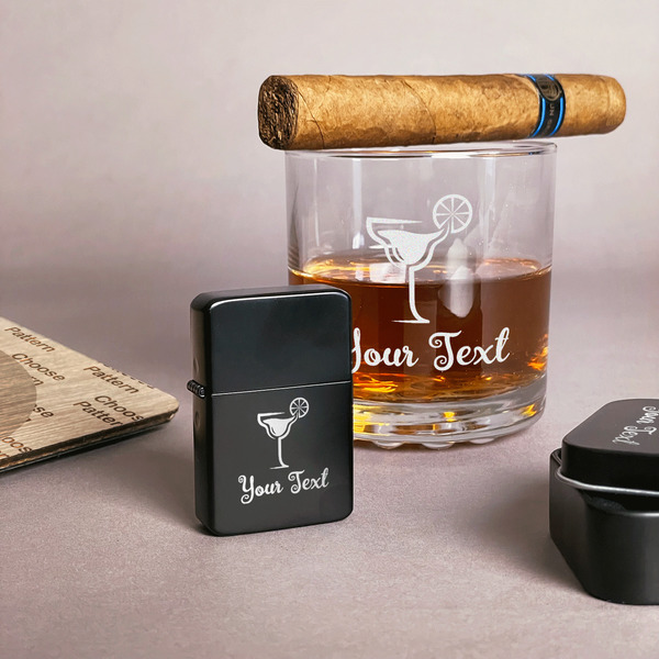 Cocktails Windproof Lighters - Black - In Context