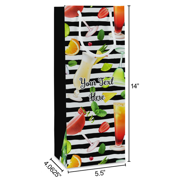 Cocktails Wine Gift Bag - Dimensions