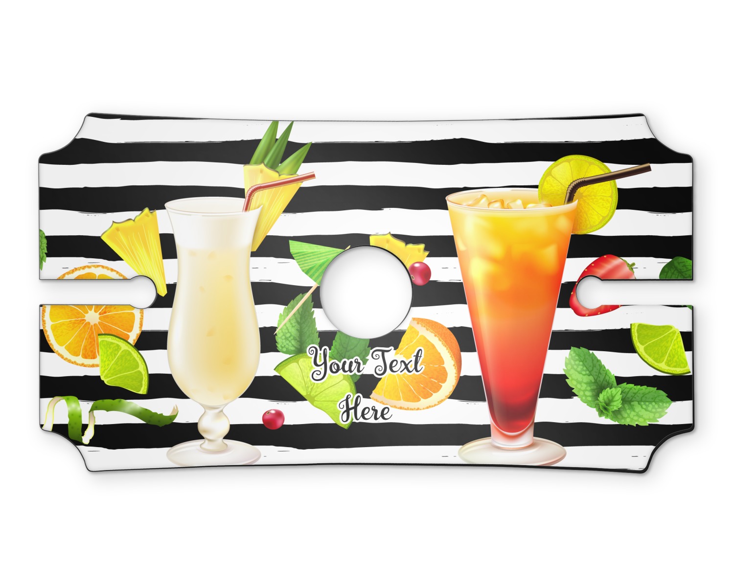 Cocktails Wine Bottle & Glass Holder (Personalized) YouCustomizeIt