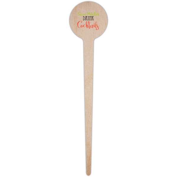 Cocktails Wooden 4" Food Pick - Round - Single Pick