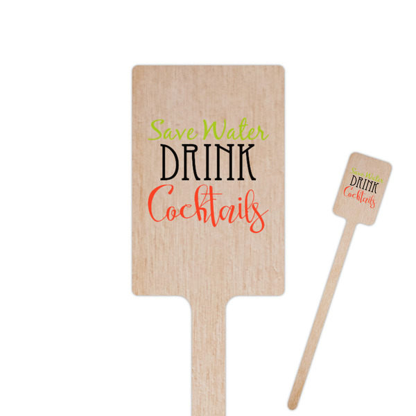 Custom Cocktails Rectangle Wooden Stir Sticks