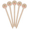Cocktails Wooden 6" Food Pick - Round - Fan View