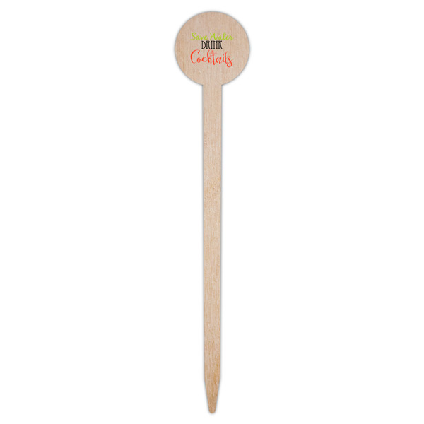 Cocktails Wooden 6" Food Pick - Round - Single Pick