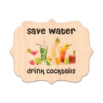 Cocktails Genuine Maple or Cherry Wood Sticker (Personalized)