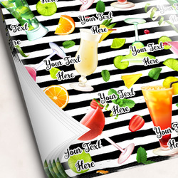 Cocktails Wrapping Paper Sheets - Single-Sided - 20" x 28" (Personalized)