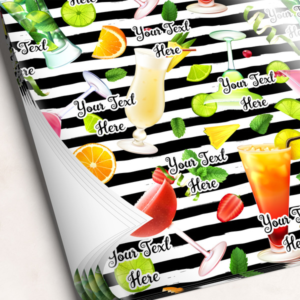 Custom Cocktails Wrapping Paper Sheets (Personalized)