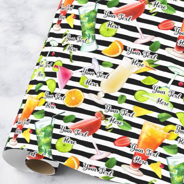 Custom Cocktails Wrapping Paper Roll - Large (Personalized)