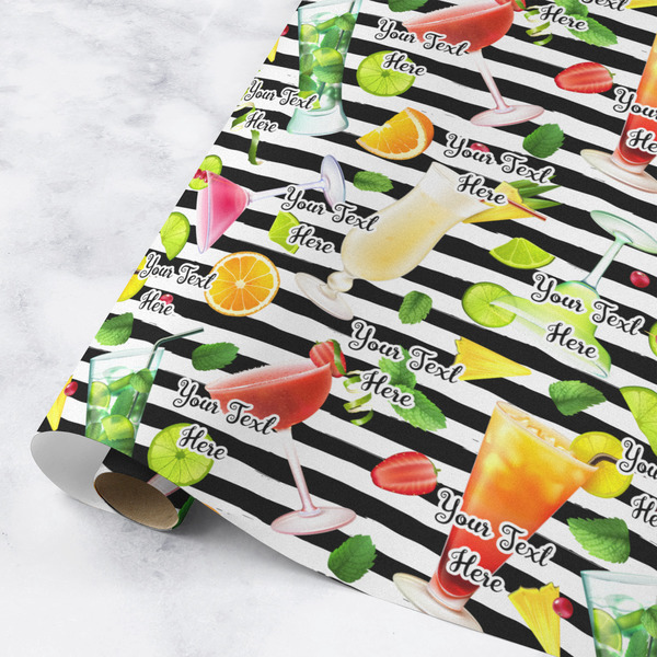 Custom Cocktails Wrapping Paper Roll - Medium - Matte (Personalized)