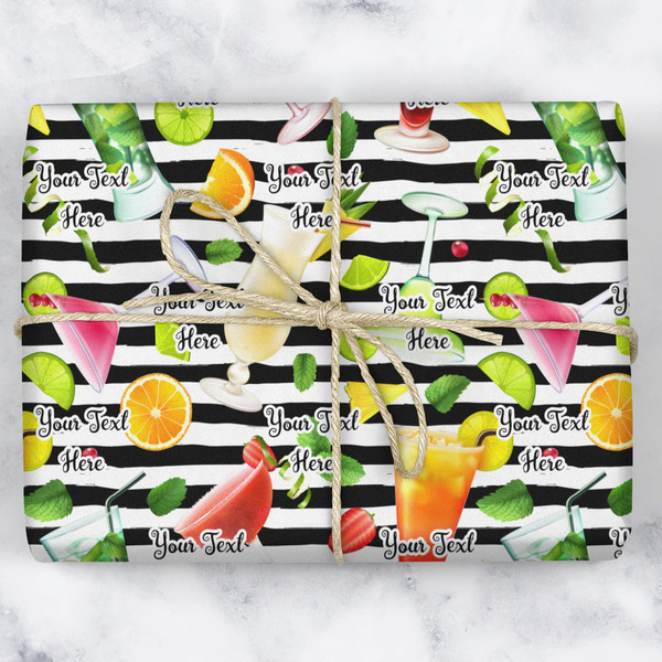 Cocktails Wrapping Paper Roll - Matte - Wrapped Box