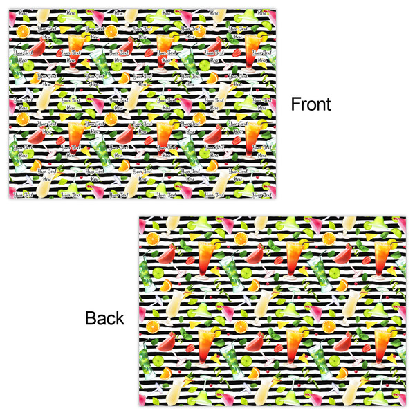 Cocktails Wrapping Paper Sheet - Double Sided - Front & Back