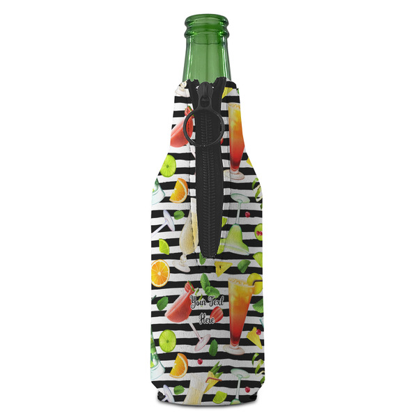 Cocktails Zipper Bottle Cooler - BACK (bottle)