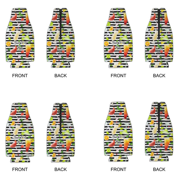 Cocktails Zipper Bottle Cooler - Set of 4 - APPROVAL