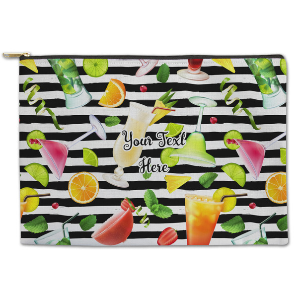 Custom Cocktails Zipper Pouch - Large - 12.5"x8.5" (Personalized)