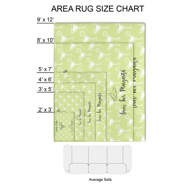 Margarita Lover 2'x3' Indoor Area Rugs - Size Chart