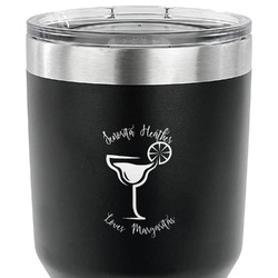 Margarita Lover 30 oz Stainless Steel Tumbler - Black - Double Sided (Personalized)