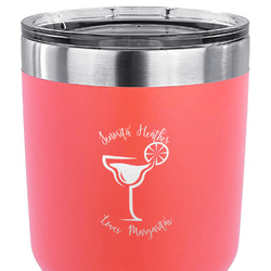 Margarita Lover 30 oz Stainless Steel Tumbler - Coral - Single Sided (Personalized)