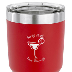 Margarita Lover 30 oz Stainless Steel Tumbler - Red - Double Sided (Personalized)