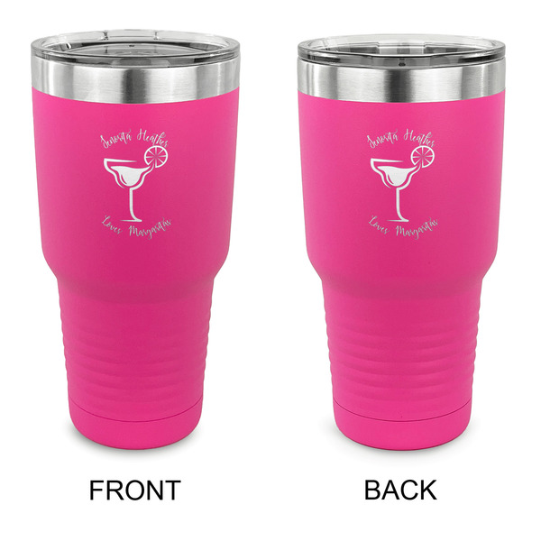 Custom Margarita Lover 30 oz Stainless Steel Tumbler - Pink - Double Sided (Personalized)