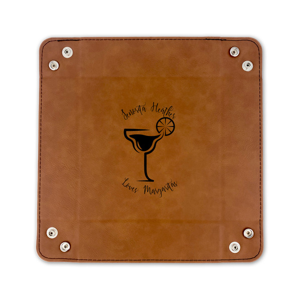 Margarita Lover 6" x 6" Leatherette Snap Up Tray - FLAT FRONT