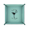 Margarita Lover 6" x 6" Teal Leatherette Snap Up Tray - FOLDED UP