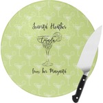 Margarita Lover Round Glass Cutting Board - Small (Personalized)