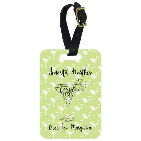 Custom Margarita Lover Metal Luggage Tag w/ Name or Text