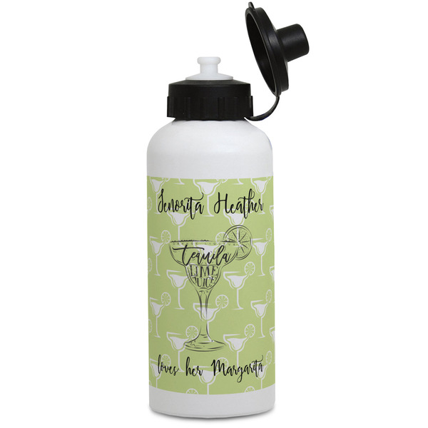 Custom Margarita Lover Water Bottles - Aluminum - 20 oz - White (Personalized)