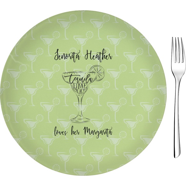 Custom Margarita Lover 8" Glass Appetizer / Dessert Plates - Single or Set (Personalized)