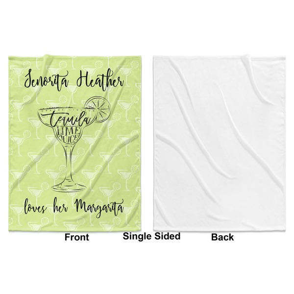 Margarita Lover Baby Blanket (Single Sided - Printed Front, White Back)