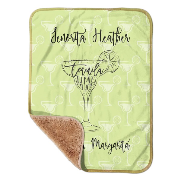 Custom Margarita Lover Sherpa Baby Blanket - 30" x 40" w/ Name or Text
