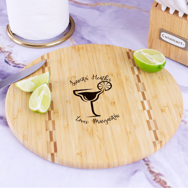 Margarita Lover Bamboo Cutting Board - In Context