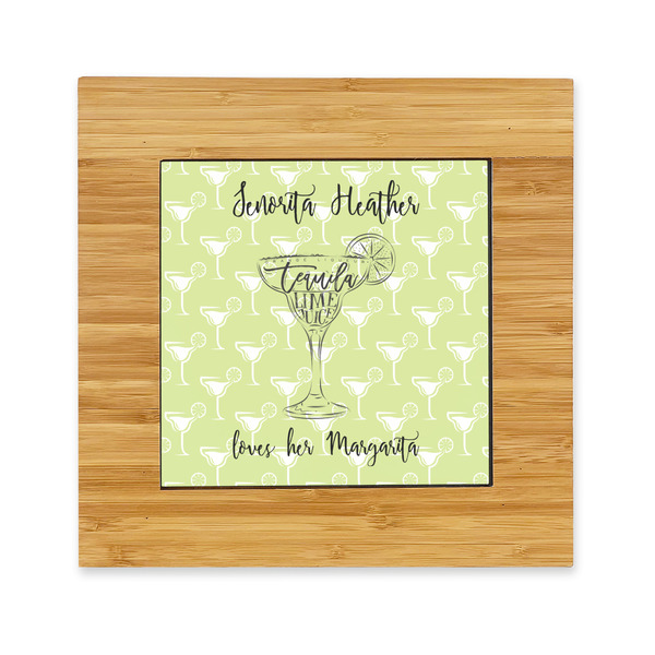 Custom Margarita Lover Bamboo Trivet with Ceramic Tile Insert (Personalized)