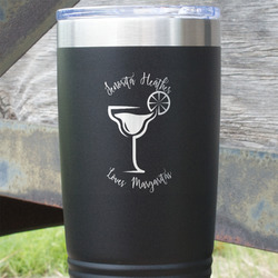 Margarita Lover 20 oz Stainless Steel Tumbler - Black - Double Sided (Personalized)