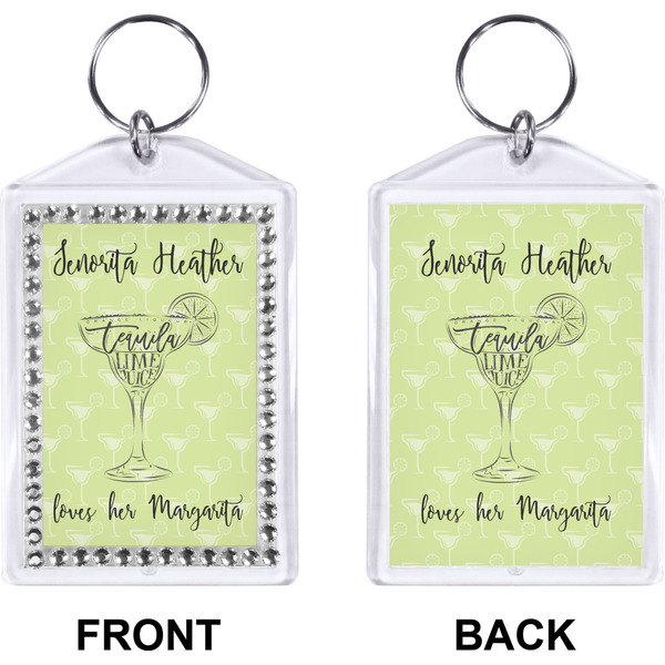 Margarita Lover Bling Keychain (Front + Back)