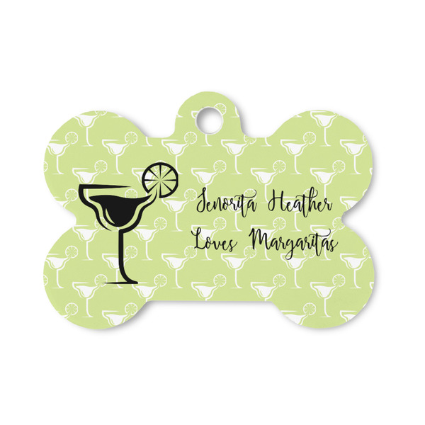 Custom Margarita Lover Bone Shaped Dog ID Tag - Small (Personalized)