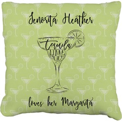 Margarita Lover Faux-Linen Throw Pillow 16" (Personalized)