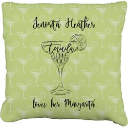 Margarita Lover Faux-Linen Throw Pillow 20" (Personalized)