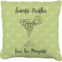 Margarita Lover Faux-Linen Throw Pillow 26" (Personalized)