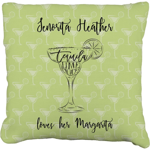 Custom Margarita Lover Faux-Linen Throw Pillow 26" (Personalized)