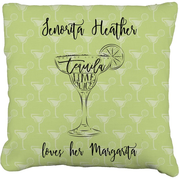Custom Margarita Lover Faux-Linen Throw Pillow (Personalized)