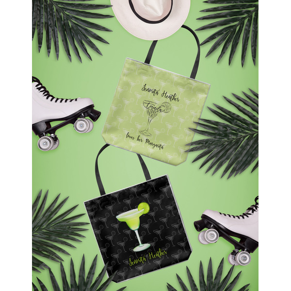 Margarita Lover Canvas Tote Lifestyle Front and Back- 13x13