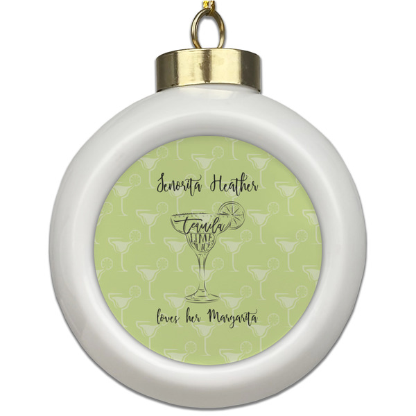 Custom Margarita Lover Ceramic Ball Ornament (Personalized)