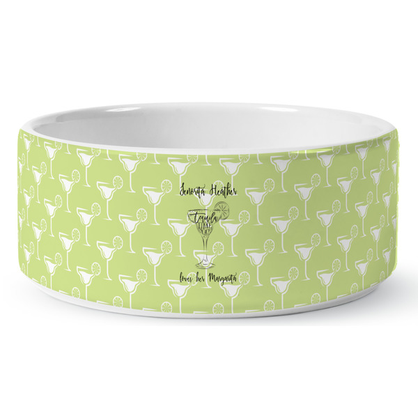 Margarita Lover Ceramic Dog Bowl - Medium - Front