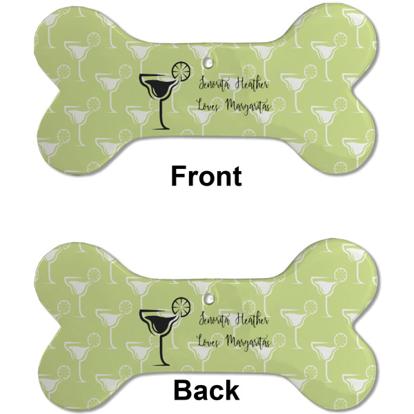 Margarita Lover Ceramic Flat Ornament - Bone Front & Back (APPROVAL)