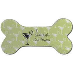 Margarita Lover Ceramic Dog Ornament - Front w/ Name or Text